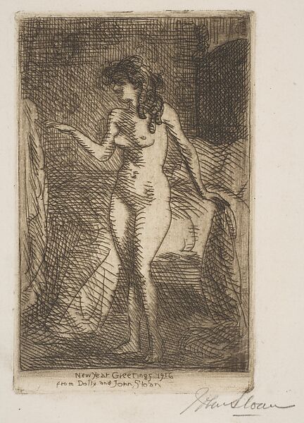 Greetings 1916, John Sloan (American, Lock Haven, Pennsylvania 1871–1951 Hanover, New Hampshire), Etching 