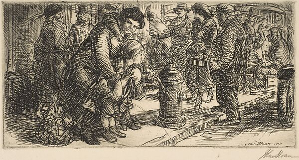 Sidewalk, John Sloan (American, Lock Haven, Pennsylvania 1871–1951 Hanover, New Hampshire), Etching 