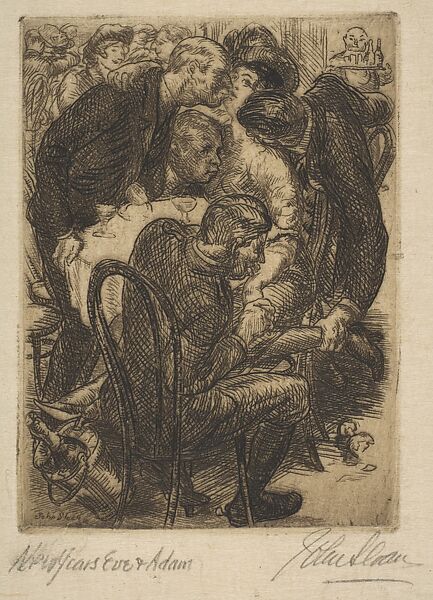 New Year's Eve and Adam; George O. Hamlin, John Sloan (American, Lock Haven, Pennsylvania 1871–1951 Hanover, New Hampshire), Etching