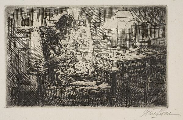 Herself, John Sloan (American, Lock Haven, Pennsylvania 1871–1951 Hanover, New Hampshire), Etching 