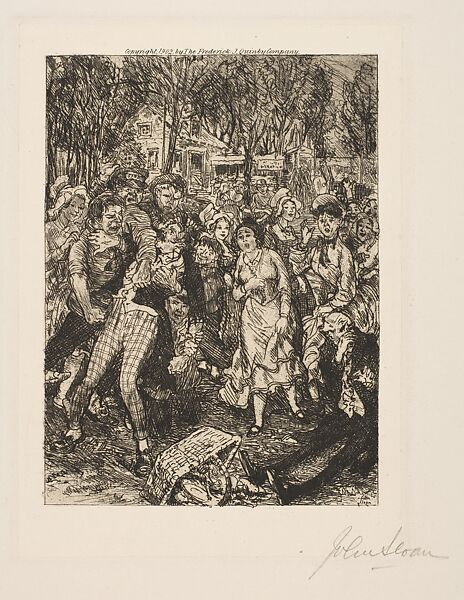 The Row at the Picnic, John Sloan (American, Lock Haven, Pennsylvania 1871–1951 Hanover, New Hampshire), Etching 