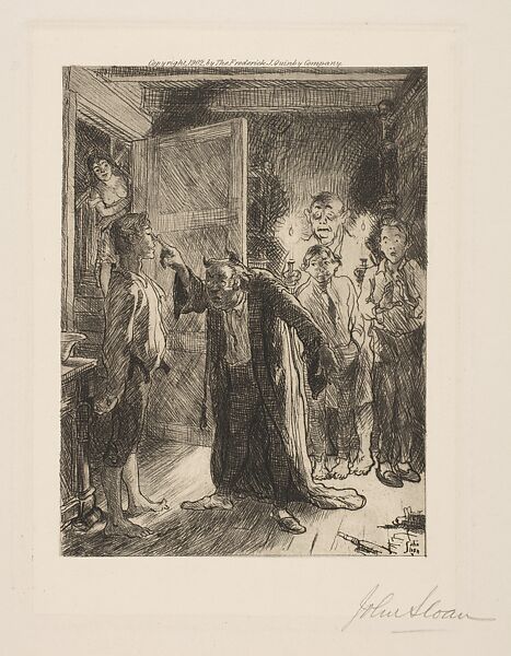 Sleep Walker and Hypnotist, John Sloan (American, Lock Haven, Pennsylvania 1871–1951 Hanover, New Hampshire), Etching 