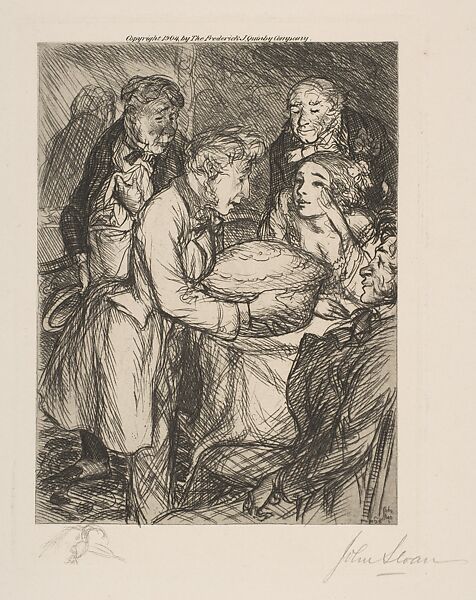 The Silent Pie, John Sloan (American, Lock Haven, Pennsylvania 1871–1951 Hanover, New Hampshire), Etching 