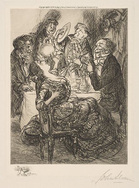 Ways of Drinking Champagne, John Sloan (American, Lock Haven, Pennsylvania 1871–1951 Hanover, New Hampshire), Etching 