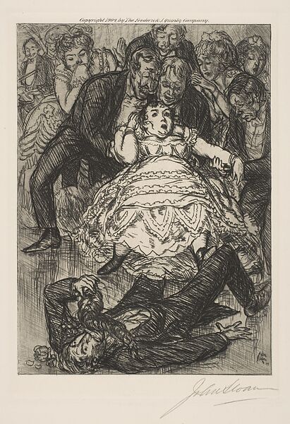 The Fall of Madame Boulard, John Sloan (American, Lock Haven, Pennsylvania 1871–1951 Hanover, New Hampshire), Etching 
