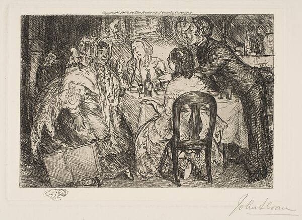Madame Putiphar and Chartreuse, John Sloan (American, Lock Haven, Pennsylvania 1871–1951 Hanover, New Hampshire), Etching 
