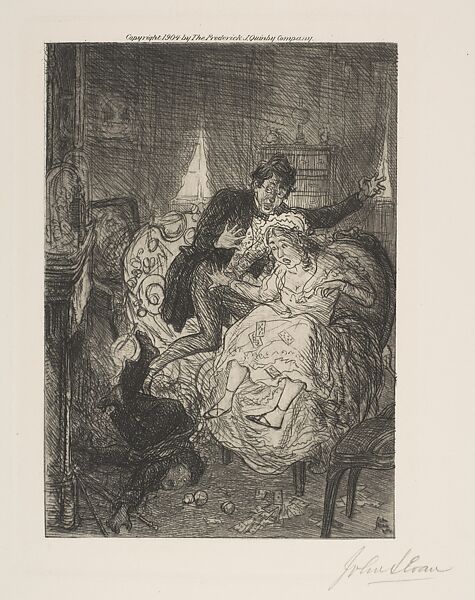 Pierre Drops In, John Sloan (American, Lock Haven, Pennsylvania 1871–1951 Hanover, New Hampshire), Etching 