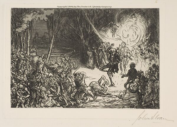 Monsierur Le Comte's Fireworks Explode, John Sloan (American, Lock Haven, Pennsylvania 1871–1951 Hanover, New Hampshire), Etching 