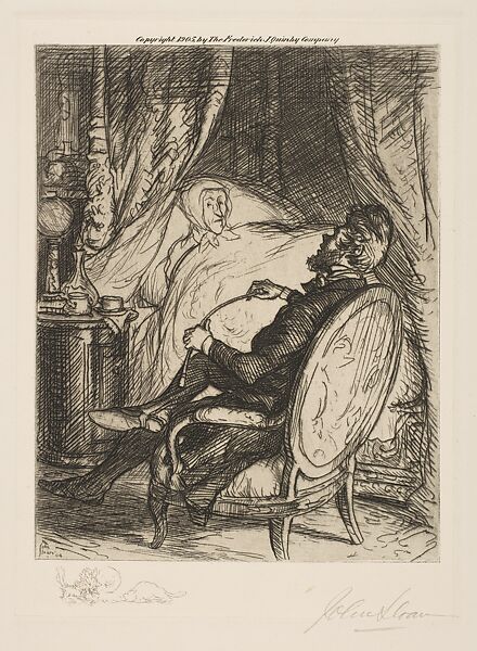 Cherami Challenges the Old Count, John Sloan (American, Lock Haven, Pennsylvania 1871–1951 Hanover, New Hampshire), Etching 