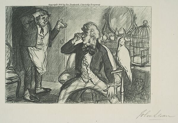 The Dandy and the Parrot, John Sloan (American, Lock Haven, Pennsylvania 1871–1951 Hanover, New Hampshire), Photogravure 