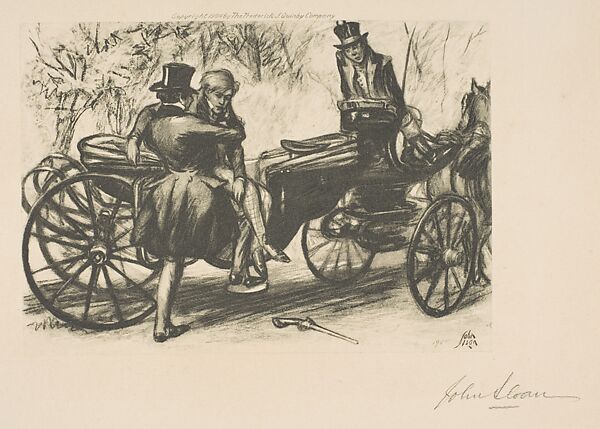 André Assists his Rival after the Duel, John Sloan (American, Lock Haven, Pennsylvania 1871–1951 Hanover, New Hampshire), Photogravure 
