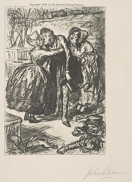 Cherami Earns His Dinner, John Sloan (American, Lock Haven, Pennsylvania 1871–1951 Hanover, New Hampshire), Photogravure 