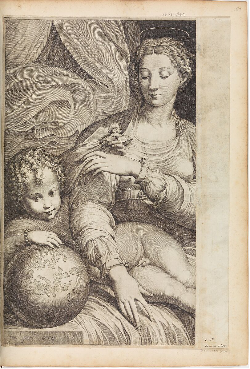 Madonna of the Rose, Anonymous, Italian, 16th to 17th century, Engraving 