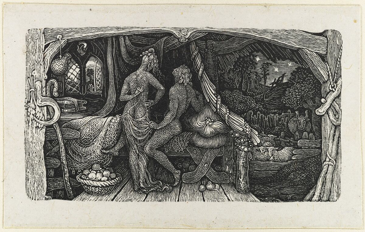 The Chamber Idyll, Edward Calvert (British, Appledore, Devon 1799–1833 Hackney (London)), Wood engraving 