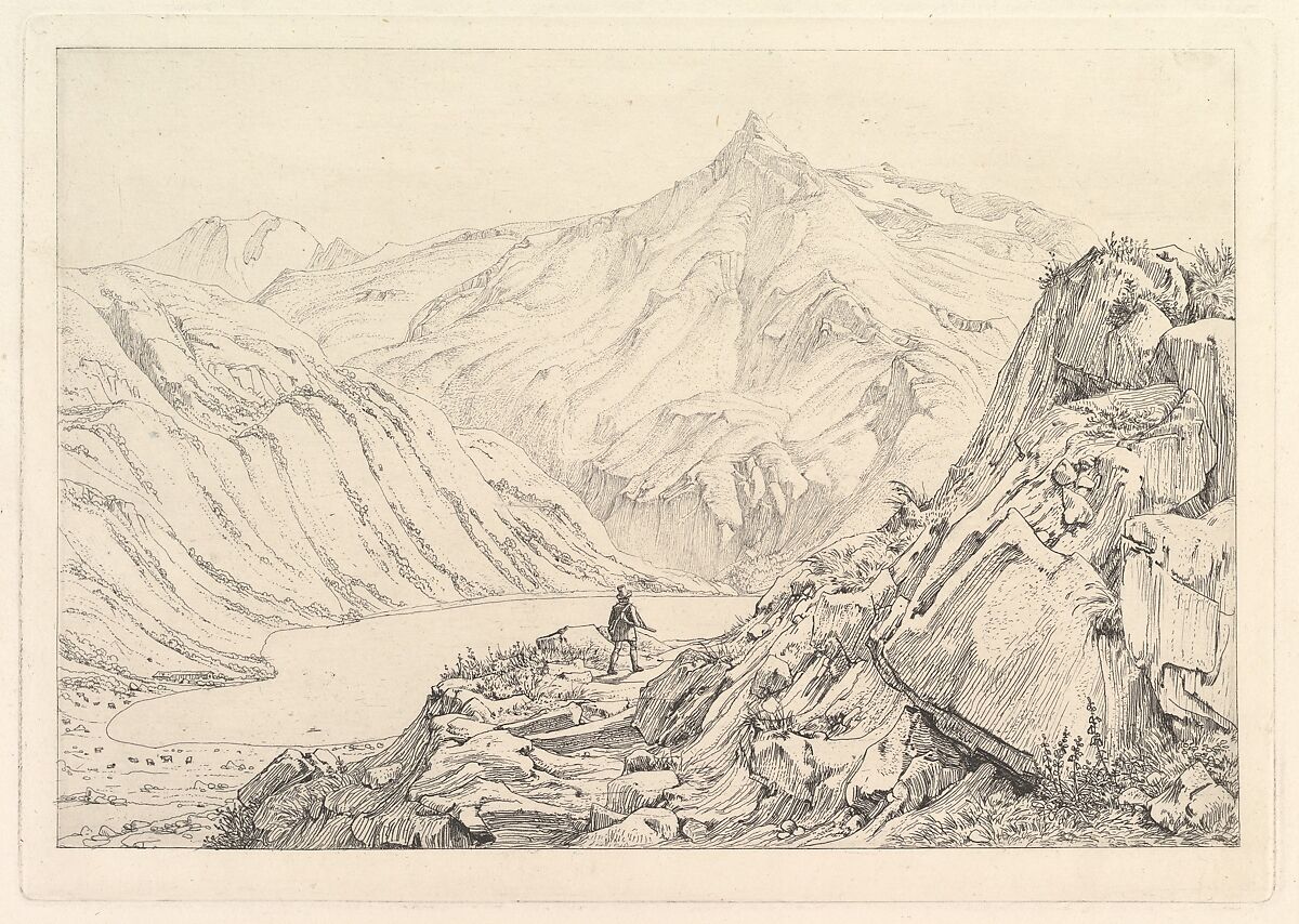 Bockhart Lake (Der Bockhardsee), Johann Christoph Erhard (German, Nuremberg 1795–1822 Rome), Etching; proof before letters 