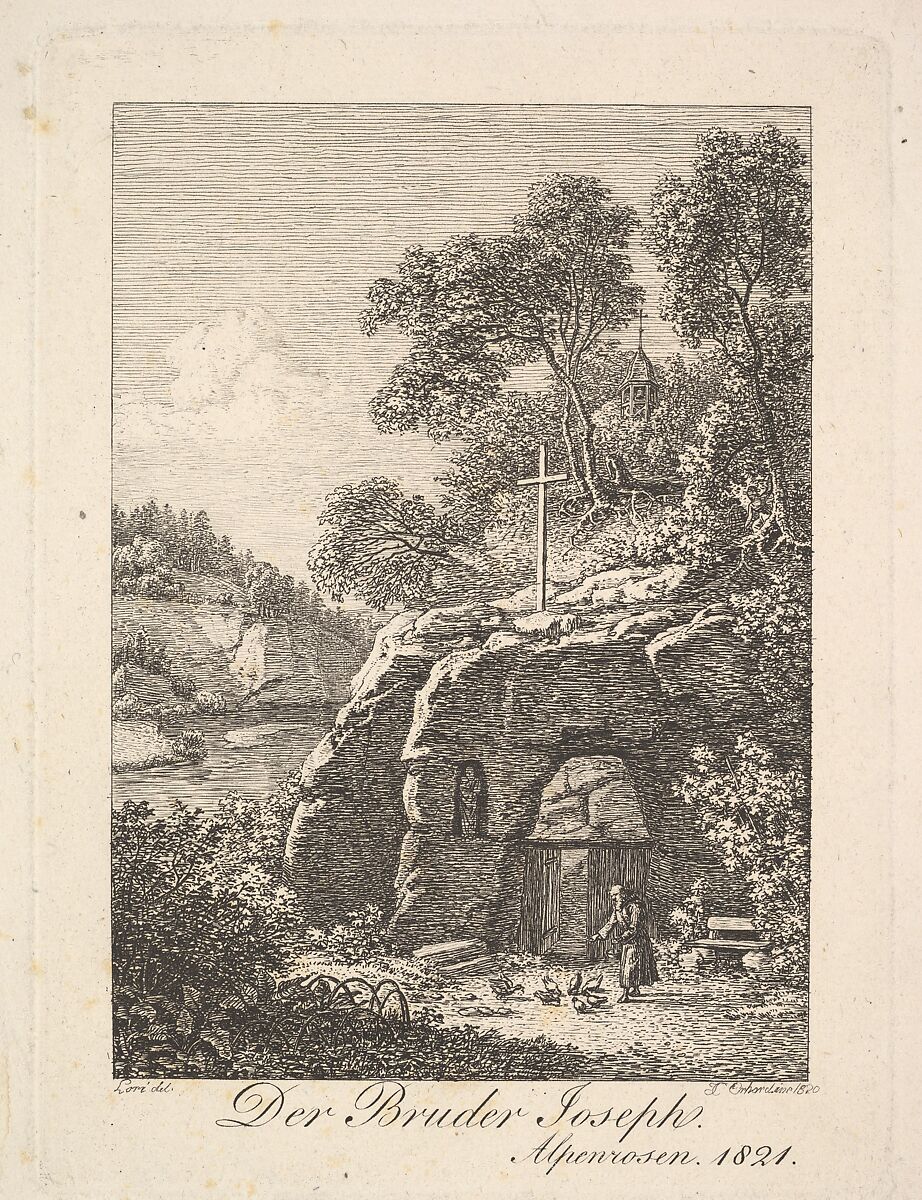 Brother Joseph in the Alps, Johann Christoph Erhard (German, Nuremberg 1795–1822 Rome), Etching; third state 