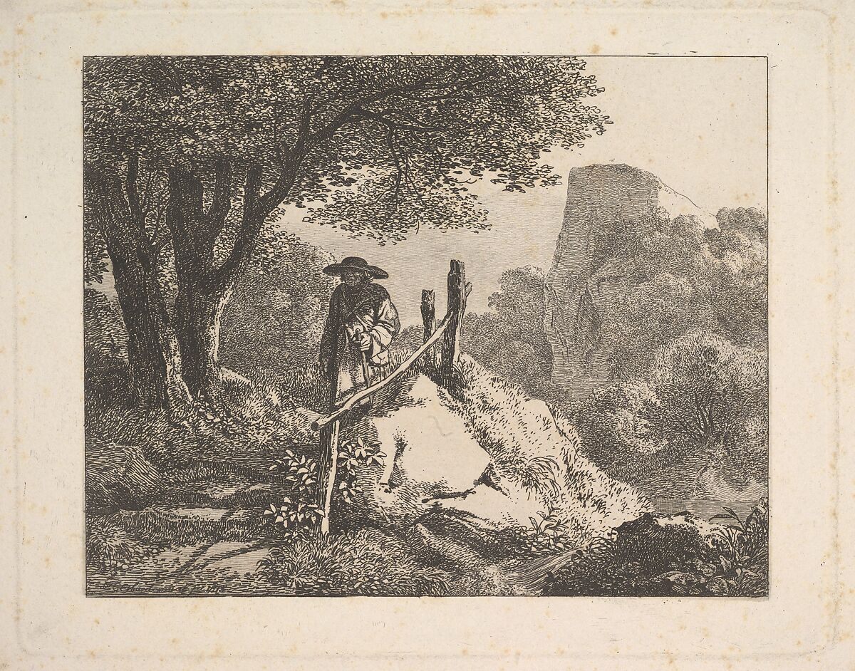 A Shady Enclosure of Trees, Johann Christoph Erhard (German, Nuremberg 1795–1822 Rome), Etching; second state 