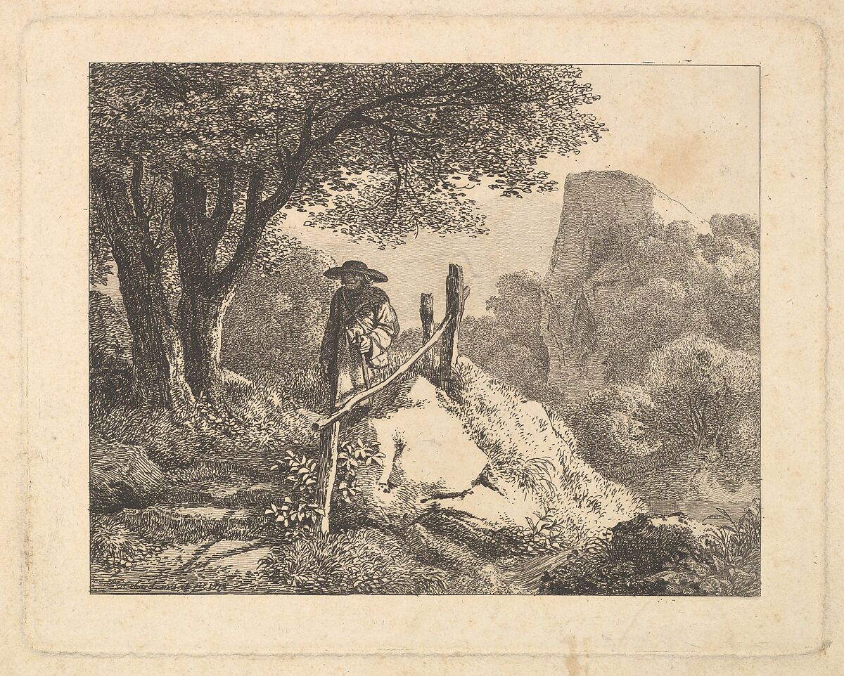 A Shady Enclosure of Trees, Johann Christoph Erhard (German, Nuremberg 1795–1822 Rome), Etching; second state 