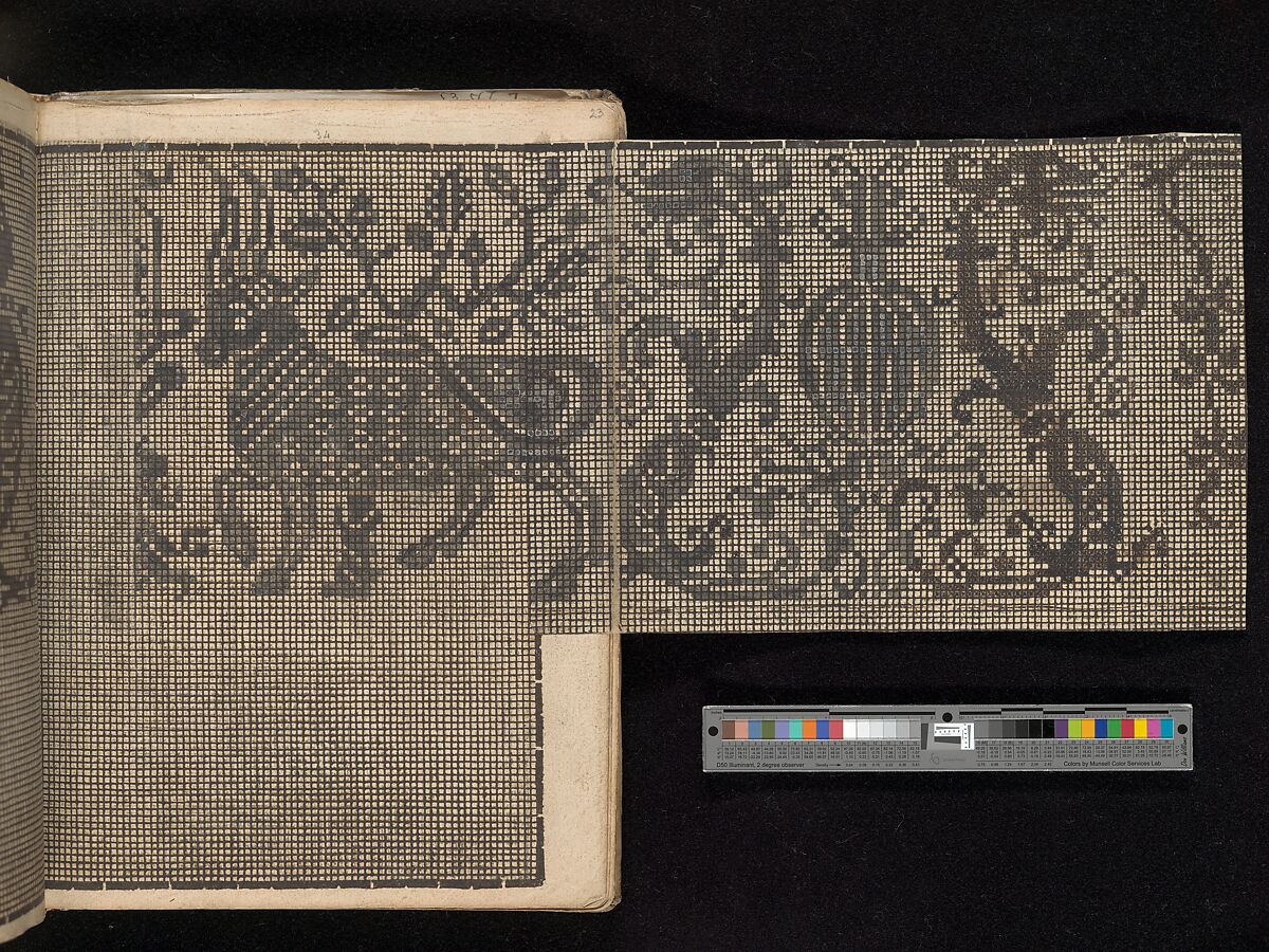 Manuscript album of designs for lace and embroidery, Anonymous, German, 16th century, Woodcut, ms