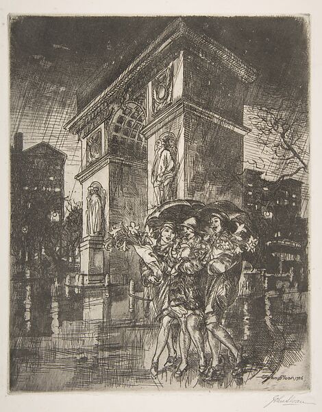 Easter Eve, Washington Square, John Sloan (American, Lock Haven, Pennsylvania 1871–1951 Hanover, New Hampshire), Etching and aquatint 