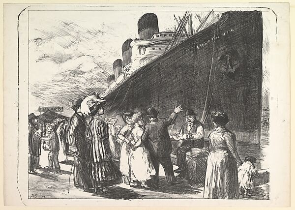 The Lusitania in Dock, John Sloan (American, Lock Haven, Pennsylvania 1871–1951 Hanover, New Hampshire), Lithograph