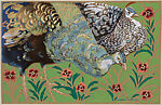 Peacocks in a Garden (Paons dans le Jardin), Georges-Louis-Manzana Pissarro  French, Pochoir with additions by hand