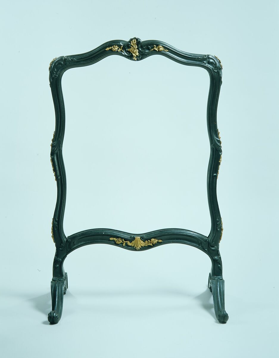 Firescreen, Auguste-Emile Rinquet-Leprince (1801–1886), Applewood or pearwood, ebonized walnut, beech, American or French 