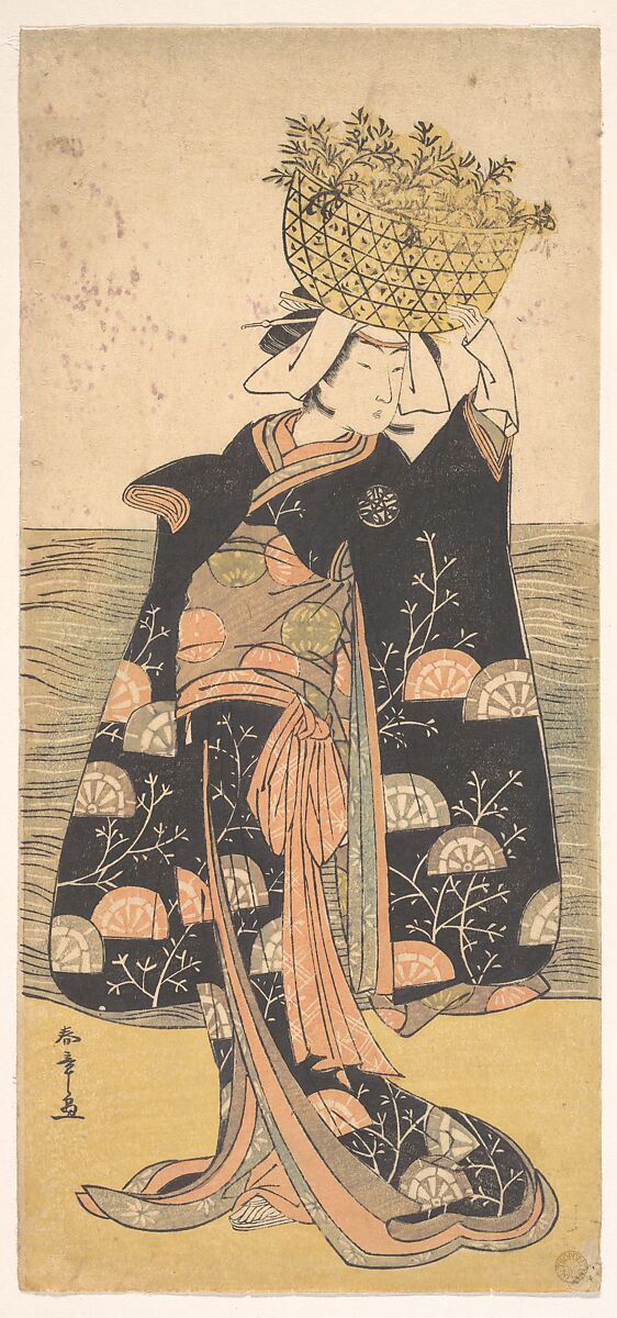 The First Nakamura Nakazo in the Role of the Ghost of Shiragiku, Katsukawa Shunshō　勝川春章 (Japanese, 1726–1792), Woodblock print (nishiki-e); ink and color on paper, Japan 