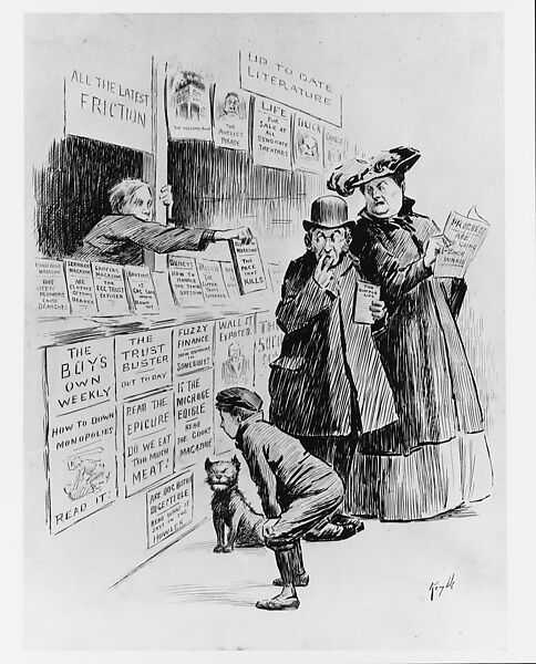 Up-to-Date Literature, Edward Windsor Kemble (American, Sacramento, California 1861–1933 Ridgefield, Connecticut), Pen and black ink 