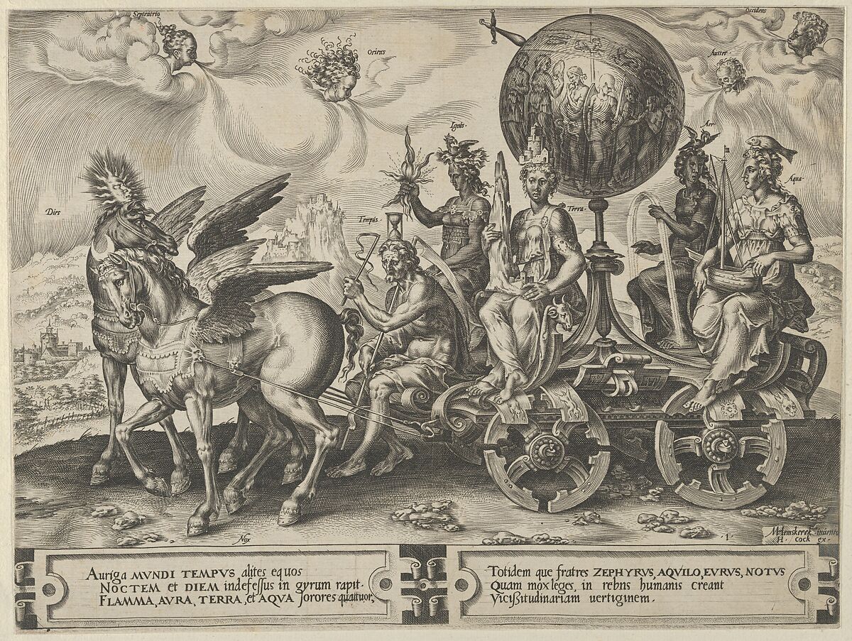 Triumph of the World, from The Cycle of the Vicissitudes of Human Affairs, plate 1, Cornelis Cort (Netherlandish, Hoorn ca. 1533–1578 Rome), Engraving; first state of three (New Hollstein) 