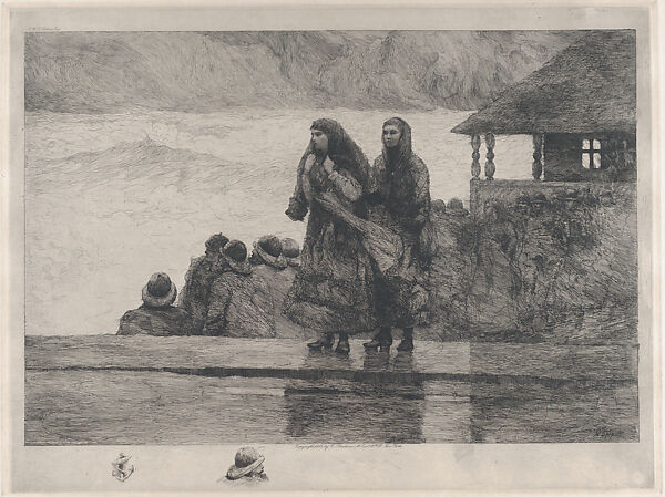 Perils of the Sea, Winslow Homer (American, Boston, Massachusetts 1836–1910 Prouts Neck, Maine), Etching (posthumous impression) 