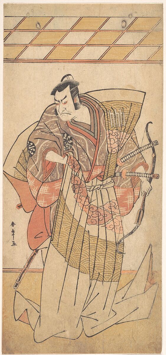 The First Nakamura Nakazo as a Man of High Rank Attired in Naga-Bakama, Katsukawa Shunshō　勝川春章 (Japanese, 1726–1792), Woodblock print (nishiki-e); ink and color on paper, Japan 
