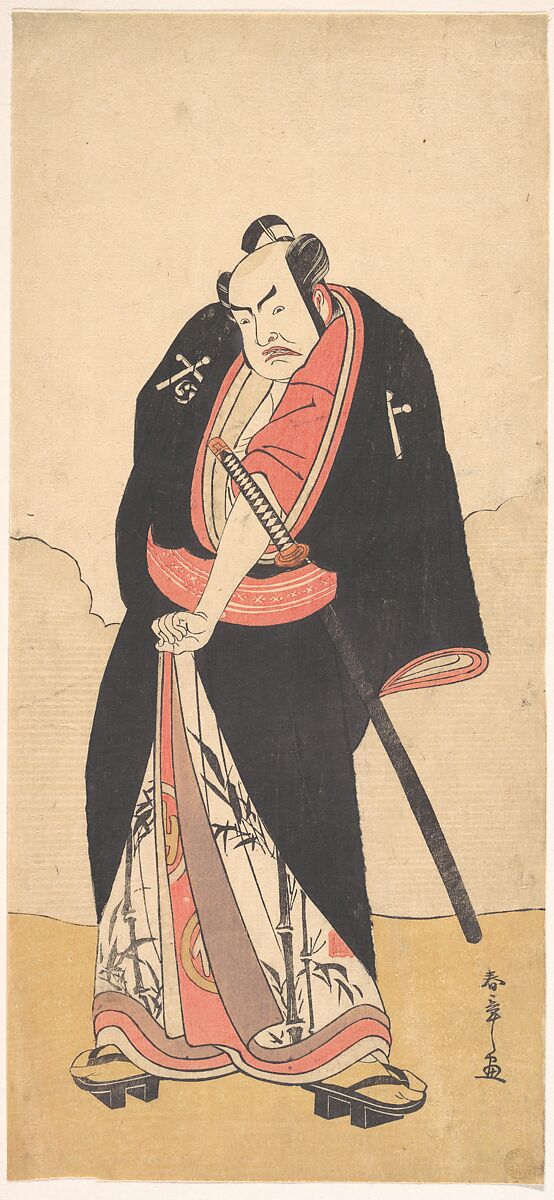 Kabuki Actor Nakamura Sukegorō II as Kaminari Shōkurō, Katsukawa Shunshō　勝川春章 (Japanese, 1726–1792), One sheet of a pentaptych woodblock prints (nishiki-e); ink and color on paper, Japan 