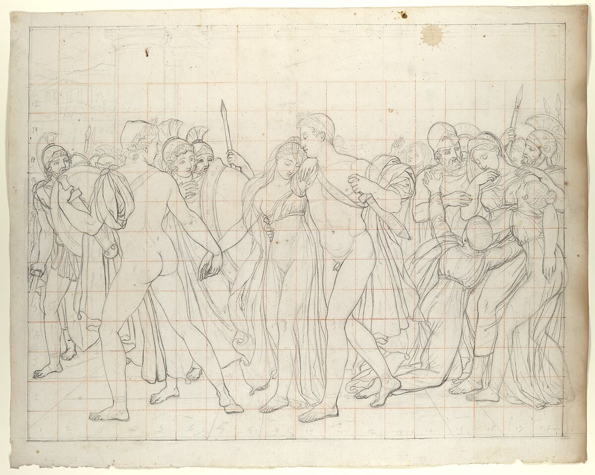 Group of studies for "Castor and Pollux Freeing Helen", Joseph-Ferdinand Lancrenon (French, Lods 1794–1874 Lods), See records for individual drawings