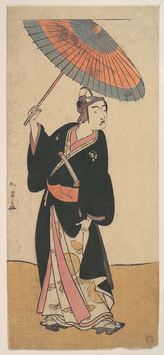 The Third Ichikawa Yaozo in the Role of Otokodate Sukeroku, Katsukawa Shunshō　勝川春章 (Japanese, 1726–1792), Woodblock print (nishiki-e); ink and color on paper, Japan 