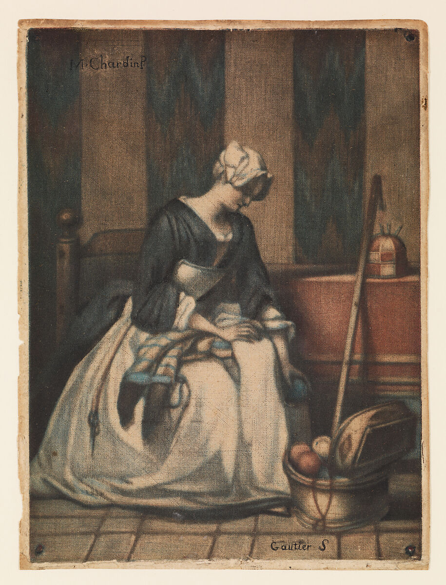 The Embroiderer, Jacques Fabien Gautier Dagoty (French, Marseille 1716–1785 Paris), Mezzotint 