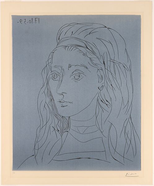 Jacqueline, Pablo Picasso (Spanish, Malaga 1881–1973 Mougins, France), Linoleum cut