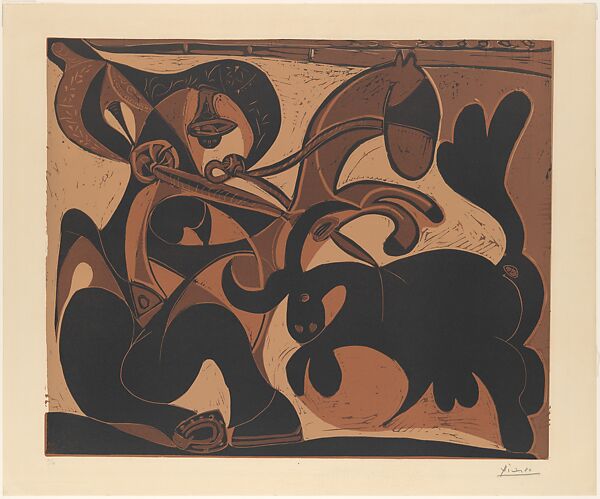 The Lance II, Pablo Picasso (Spanish, Malaga 1881–1973 Mougins, France), Linoleum cut 