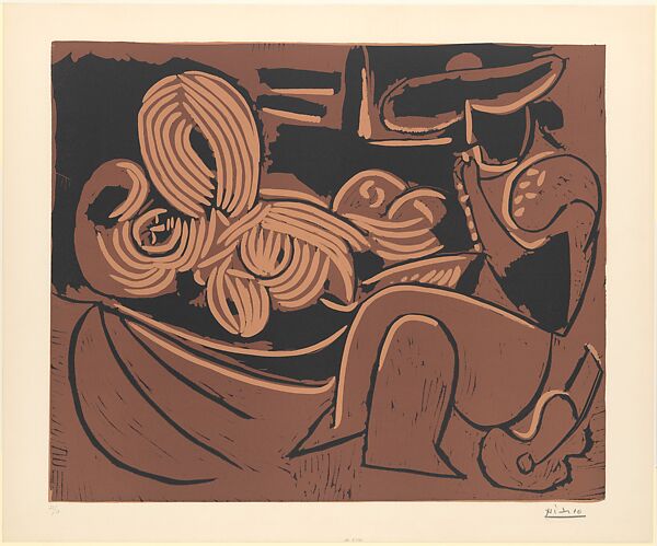 The Aubade with Sleeping Woman, Pablo Picasso (Spanish, Malaga 1881–1973 Mougins, France), Linoleum cut 