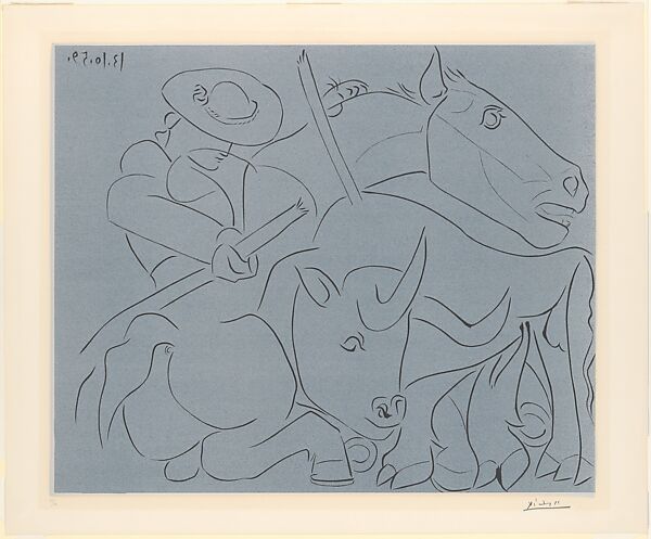 Broken Lance, Pablo Picasso (Spanish, Malaga 1881–1973 Mougins, France), Linoleum cut 