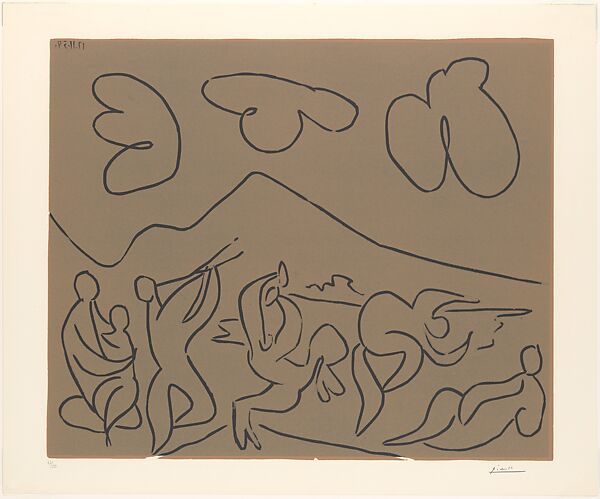 Bacchanal, Pablo Picasso (Spanish, Malaga 1881–1973 Mougins, France), Linoleum cut 