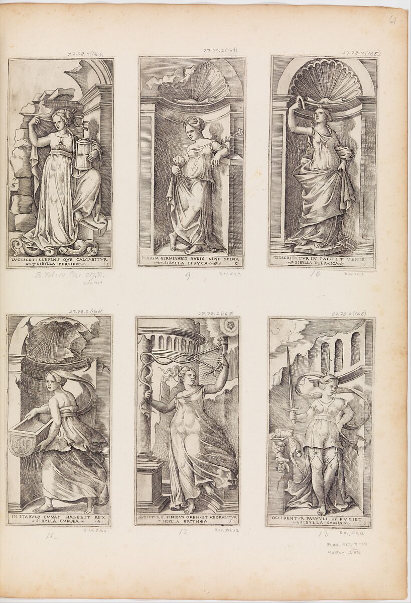 The Cumaean Sibyl, Engraved by Master with the Name of Jesus (Italian, 16th century), Engraving 