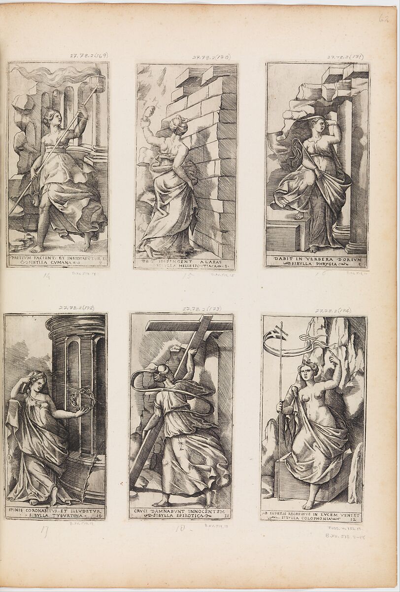 The Colophonian Sibyl, Engraved by Master with the Name of Jesus (Italian, 16th century), Engraving 