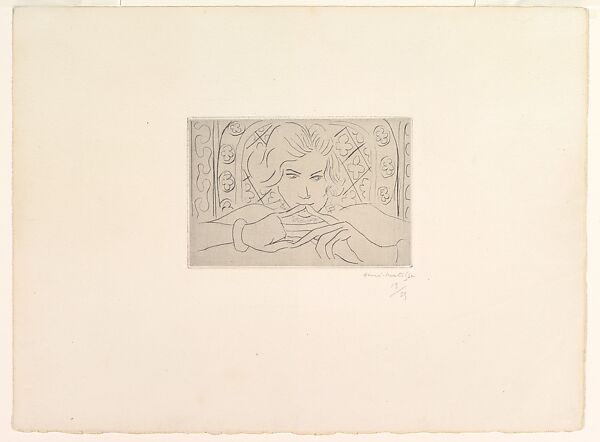 Face, Silence, Henri Matisse (French, Le Cateau-Cambrésis 1869–1954 Nice), Drypoint on chine collé