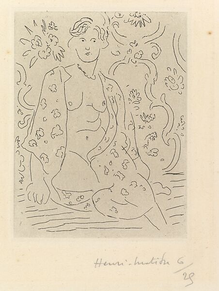 The Arabic Robe, Henri Matisse (French, Le Cateau-Cambrésis 1869–1954 Nice), Etching on chine appliqué 