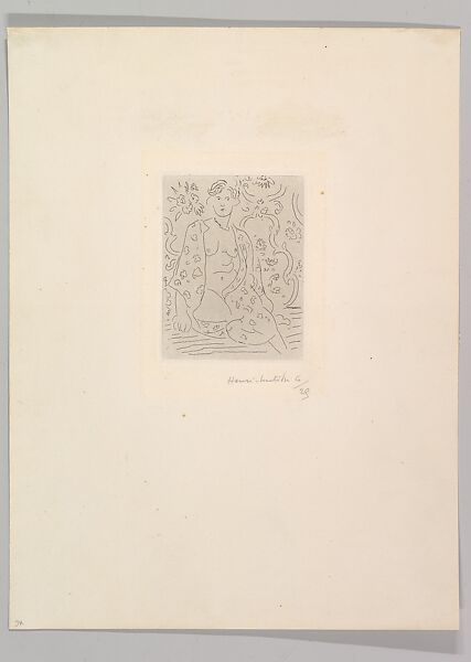 The Arabic Robe, Henri Matisse (French, Le Cateau-Cambrésis 1869–1954 Nice), Etching on chine appliqué