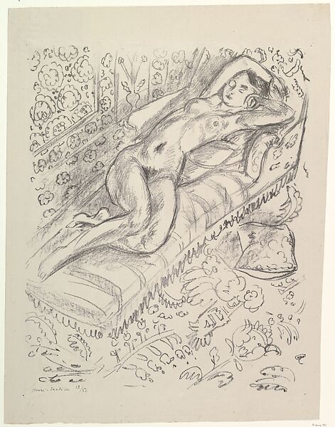 Nude on sofa with a North African background, Henri Matisse (French, Le Cateau-Cambrésis 1869–1954 Nice), Lithograph 