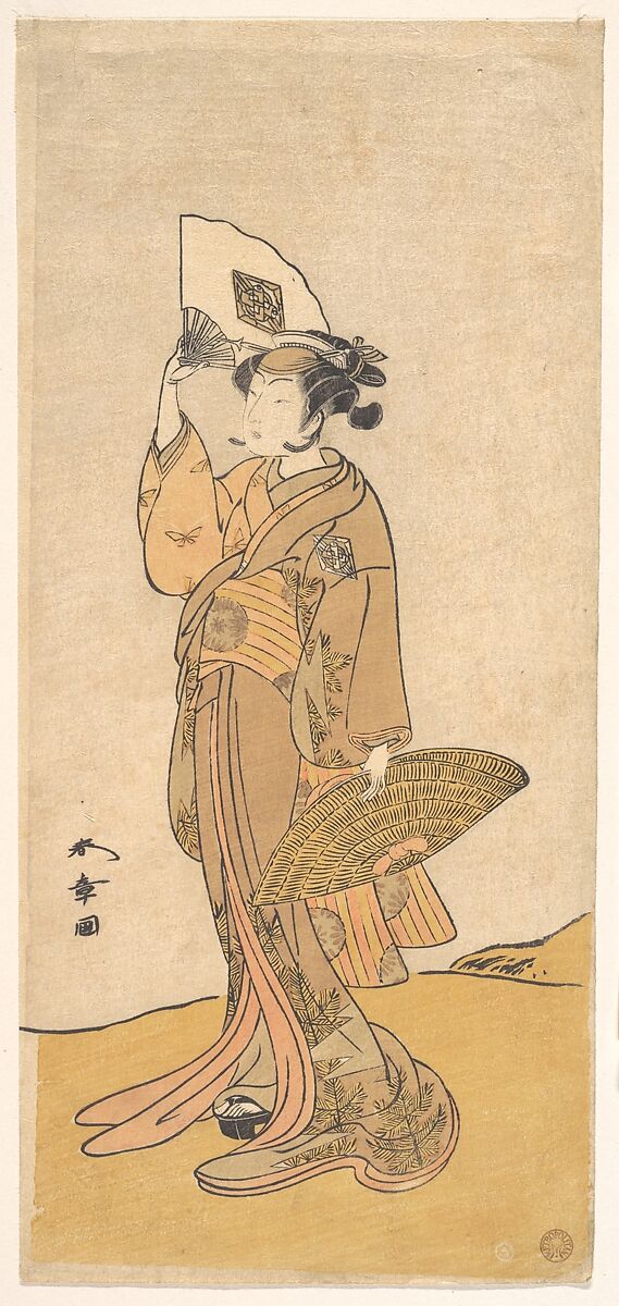 Kabuki Actor Nakamura Matsue, Katsukawa Shunshō　勝川春章 (Japanese, 1726–1792), Woodblock print (nishiki-e); ink and color on paper, Japan 
