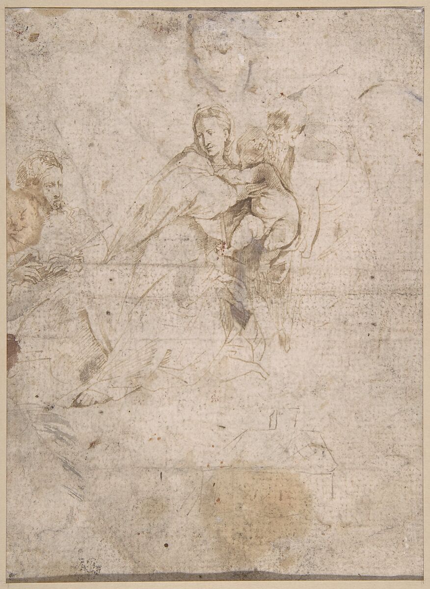 Sheet of Studies, Anthony van Dyck (Flemish, Antwerp 1599–1641 London), Pen and brown ink, brush and brown wash