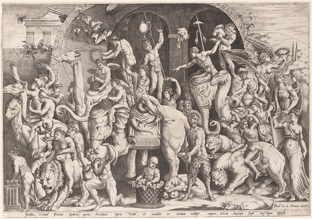 The Indian Triumph of Bacchus, Engraved by Anonymous, French, 16th century (?), Engraving 